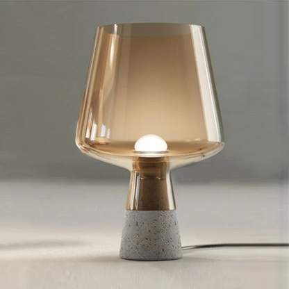 Industrielle Tischlampe | Handgefertigt & Robust | Warmes Licht | Glas & Stein