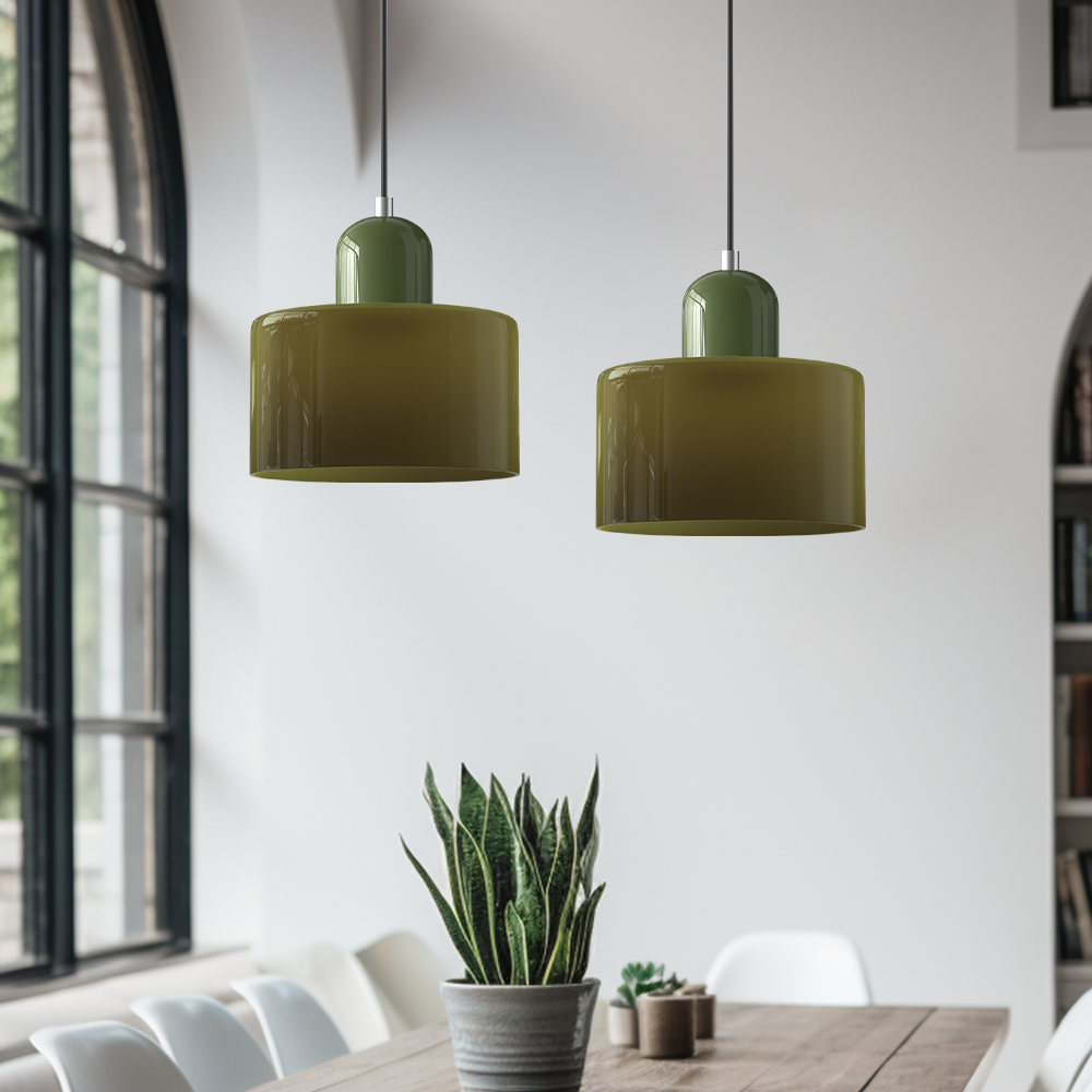 Bauhaus Kugelglas-Pendelleuchte | Zeitloses Design | Glas & Metall | E27 Fassung