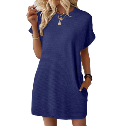 Women's Crew Neck Short Sleeve T-Shirt Mini Dress
