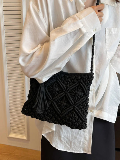 Woven crossbody bag