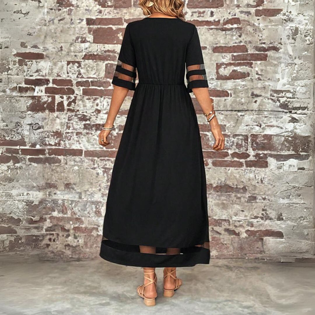 Damen Kurzarmkleid | Locker Maxi