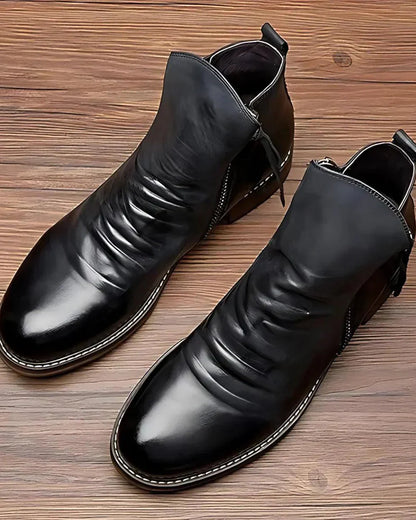 Effortless Elegance Leather Ankle Boots
