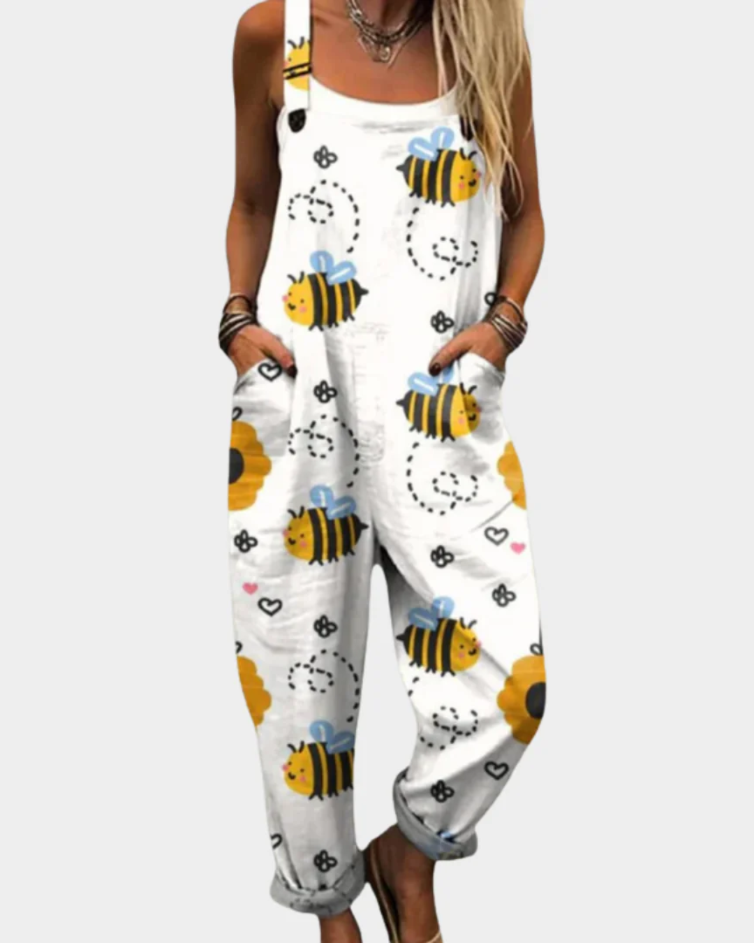 VIVIENNE™ – Adjustable Strap Patterned Jumpsuit