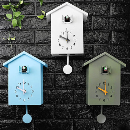 Modern Cuckoo Clock Quartz | CuckooNova Wooden Wall Clock with Sound | Minimalist Design Silent Movement | Living Room Kitchen Decor