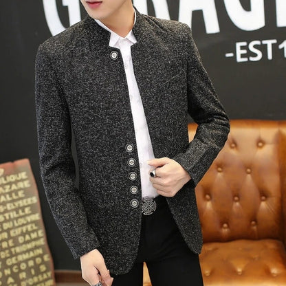 Ethan – Men's Long Sleeve Jacket with Button Detail | Structured and Polished for Any Occasion