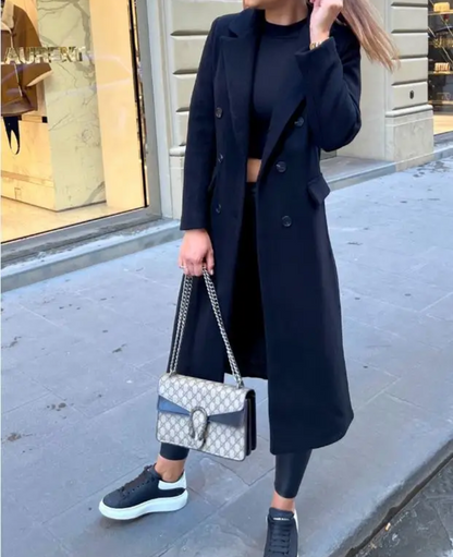 Trench lungo aderente da donna - Elegante e confortevole autunno inverno