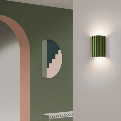 Modern Half-Round Resin Wall Lamp for Living Room | Up & Down Lighting | G9 Dual Light Fixture | Contemporary Indoor Wall Sconce