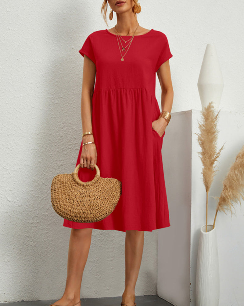Léonie - Robe ample à encolure ronde
