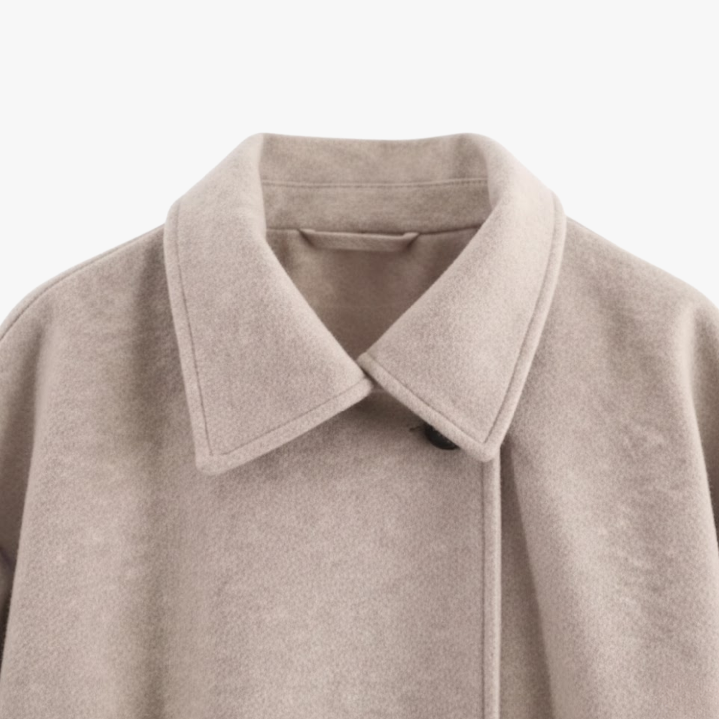 Manteau en laine tendance à double col pour femme, manches longues