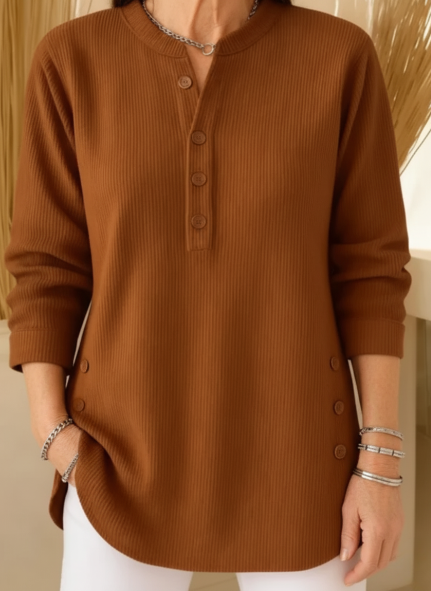 LYRIA™ | LANGERMET ENSFARGET STRIKKEPULLOVER
