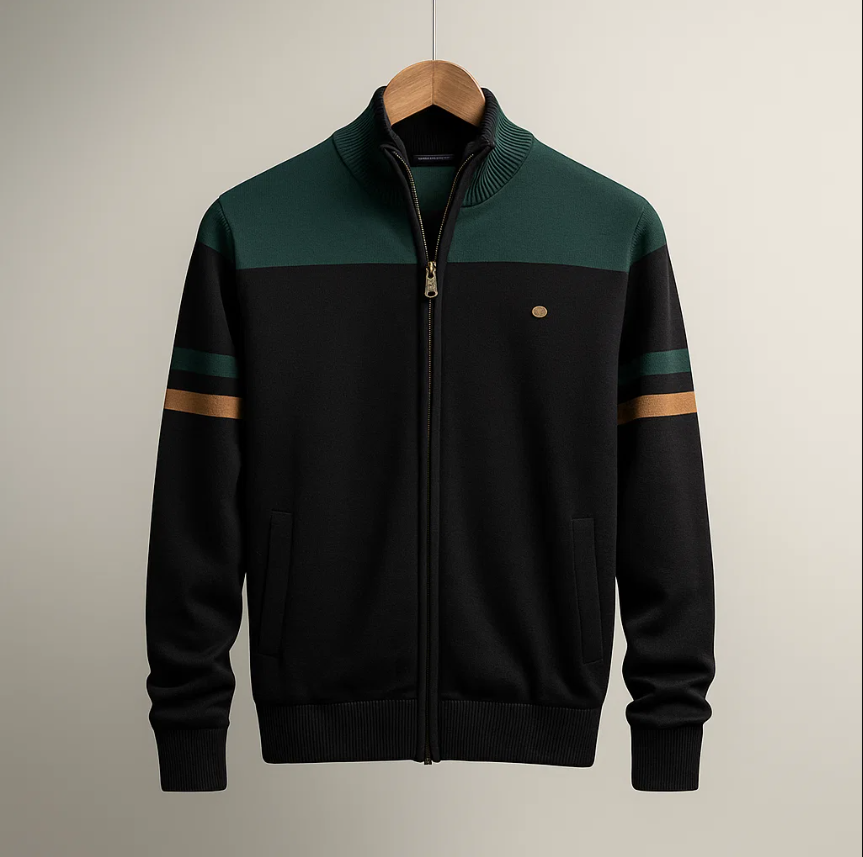 DUVAL PARIS™ | SWEAT COLORBLOCK AVEC ZIP POUR HOMME