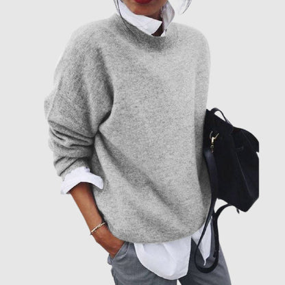 Amelia – Casualowy damski sweter z okrągłym dekoltem