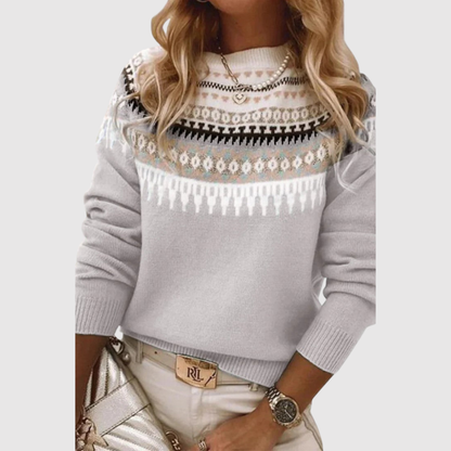 Amelia – Damski sweter z delikatnym nordyckim wzorem