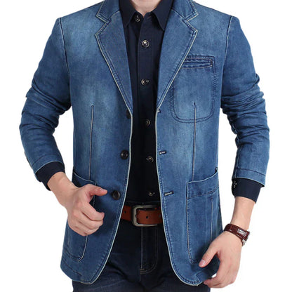 Kelvin | Men Trendy Formal casual Denim blazer