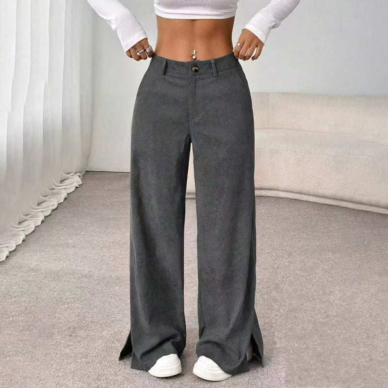Tovay - Weite Cordhose mit Schlitz
