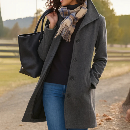 Aubrey | Classic Coat with Buttons for Women | Lunarafi