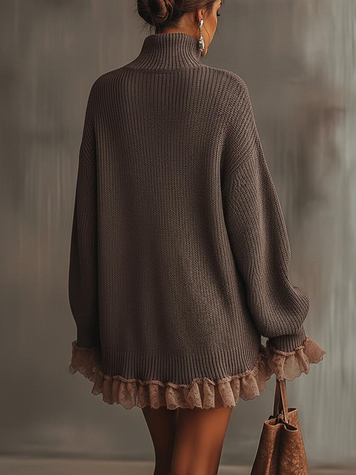 Schickes Strickkleid mit Rüschen
