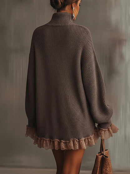 Schickes Strickkleid mit Rüschen