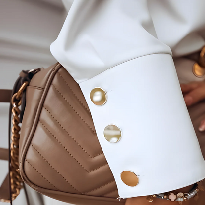 Stilvolles Damen Hemd mit Knopfleiste & klassischem Kragen – Norea