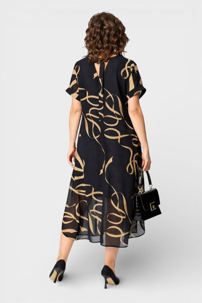 Emma™ | Vestido elegante negro y dorado