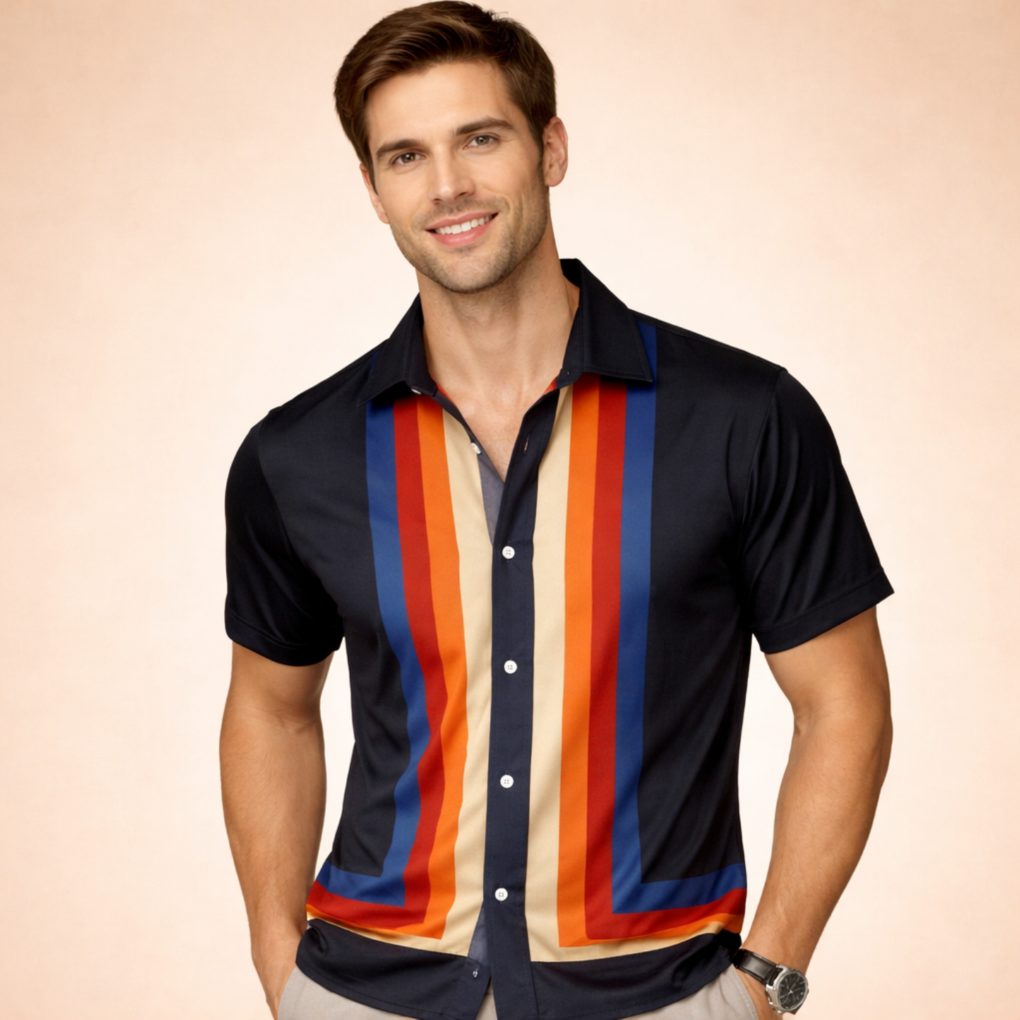 Arnold - Mens Retro Style Button Shirt