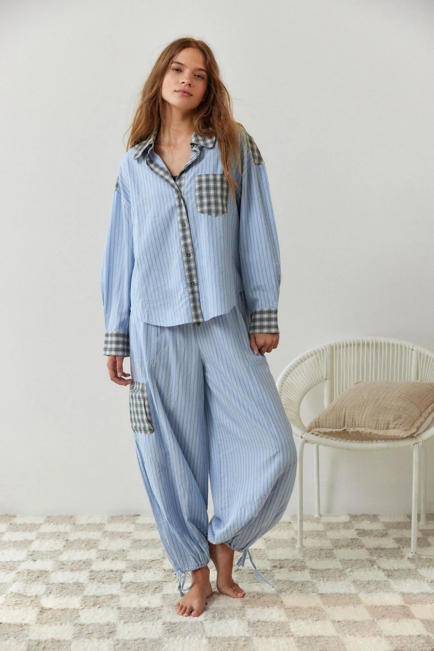 Set Pigiama Due Pezzi in Cotone Morbido ed Elasticizzato per Donna