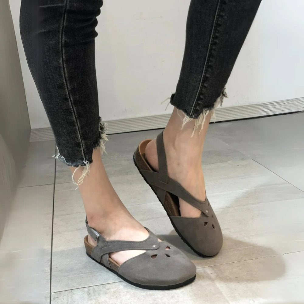 Sandales femme à bout arrondi en semelle plate