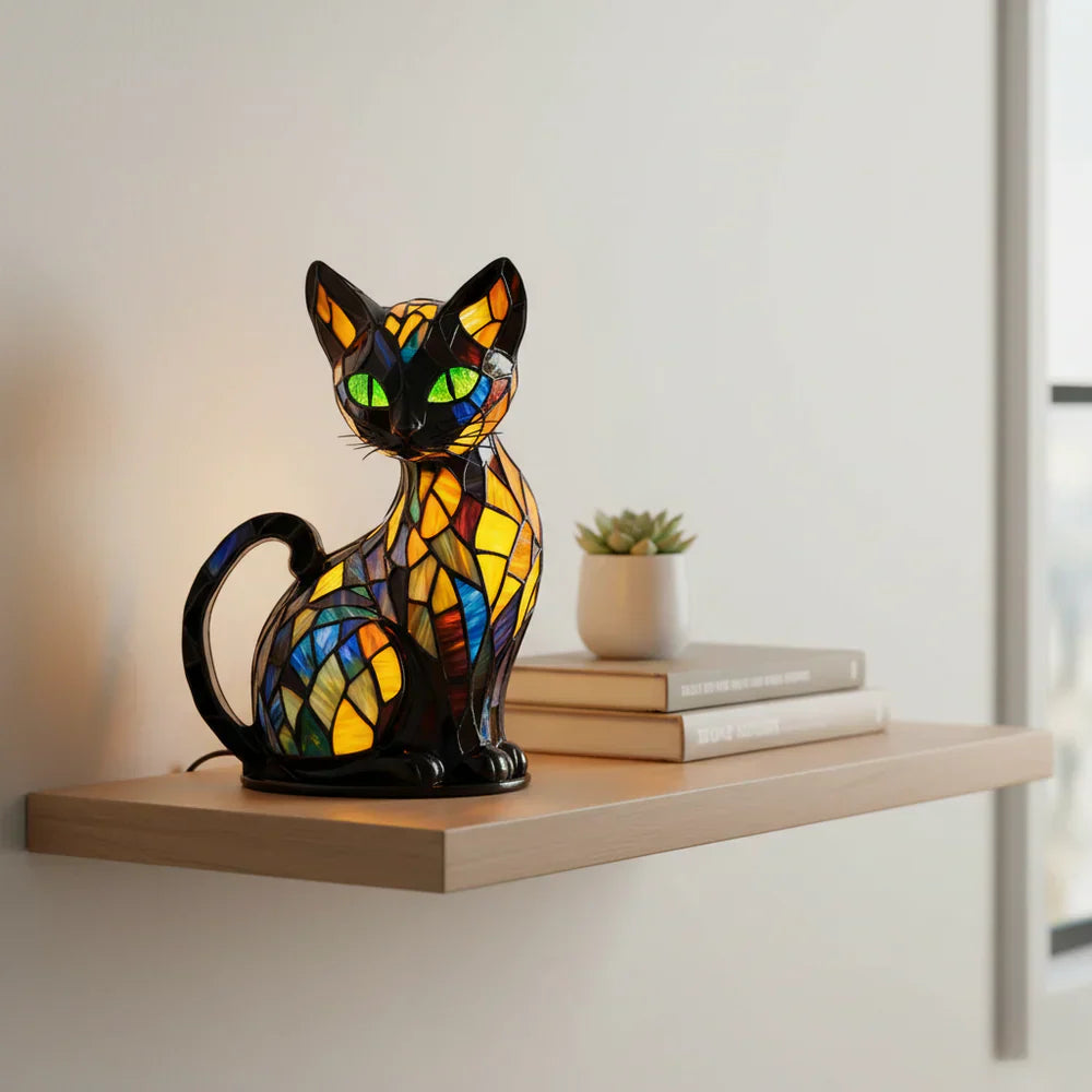 Smaragdna mačka lampa