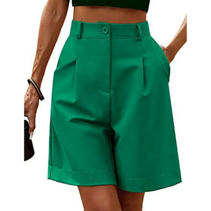 Short ample à taille haute et coupe ajustée pour femme