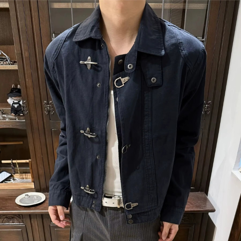 Mason - Long Sleeve Buckle Jacket with Side Pockets