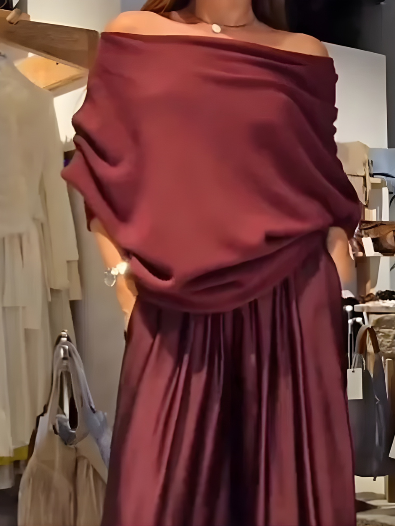 Zerellea™ | Casual Draped Top and Trousers Set