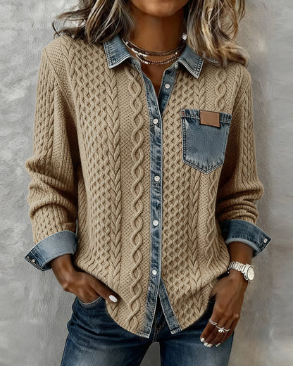 Duval Paris™ | Chemise maille contrastée