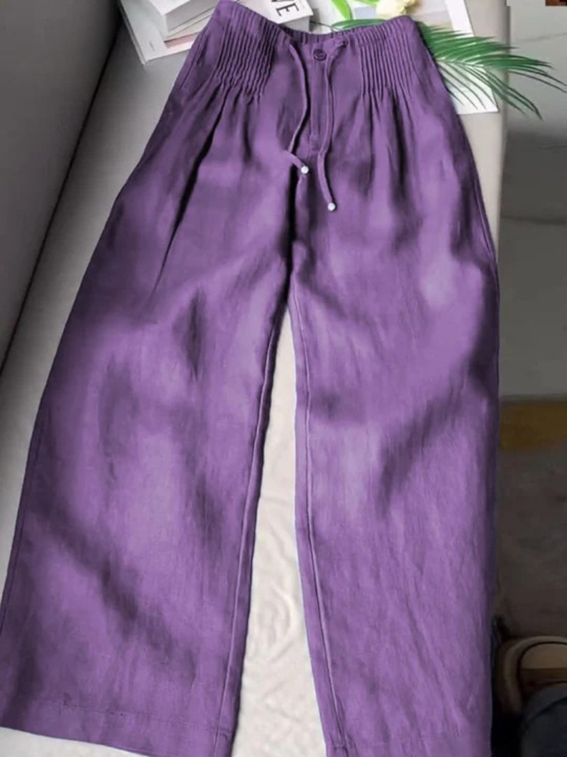 Nancy | Wide-leg Pants in Cotton and Linen Blend
