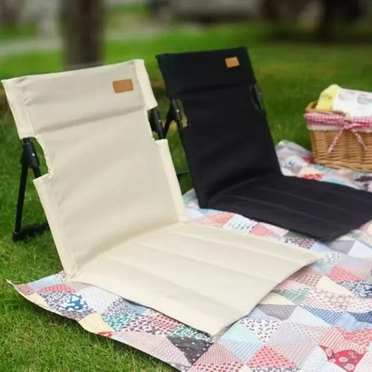 Klappbarer Bodenstuhl mit Rückenlehne – für Camping & Picknick
