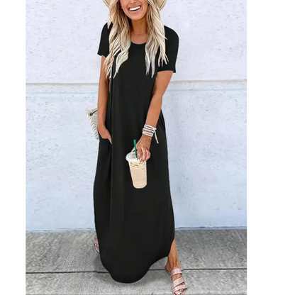 Casual Summer Round Neck Maxi Dress