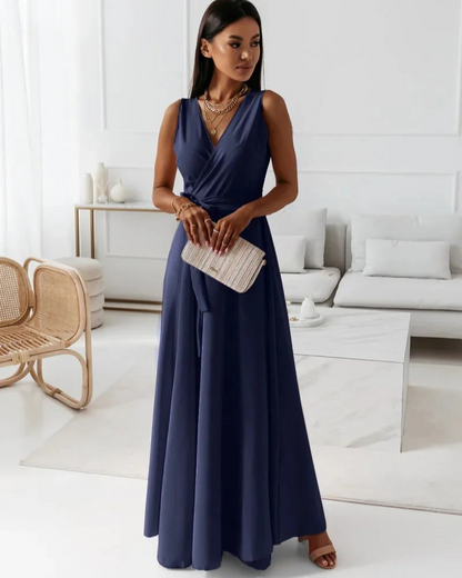 Sophie – Robe longue femme à col en V