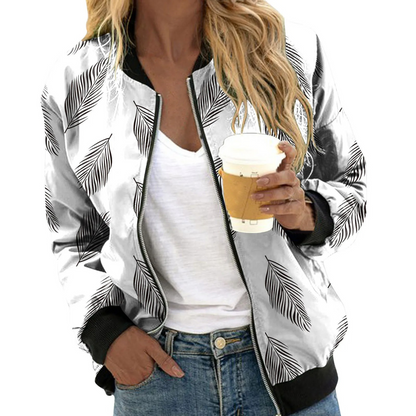 Serenella - Womens Floral Print Bomber Jacket