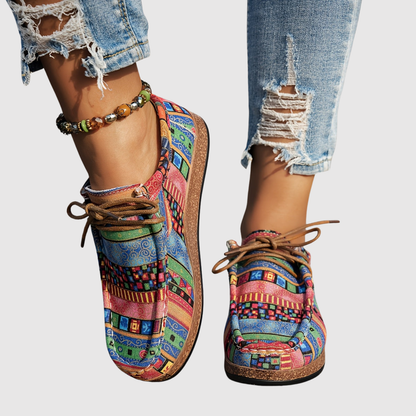 Rita - Boho damskie buty w kwiatowy wzór