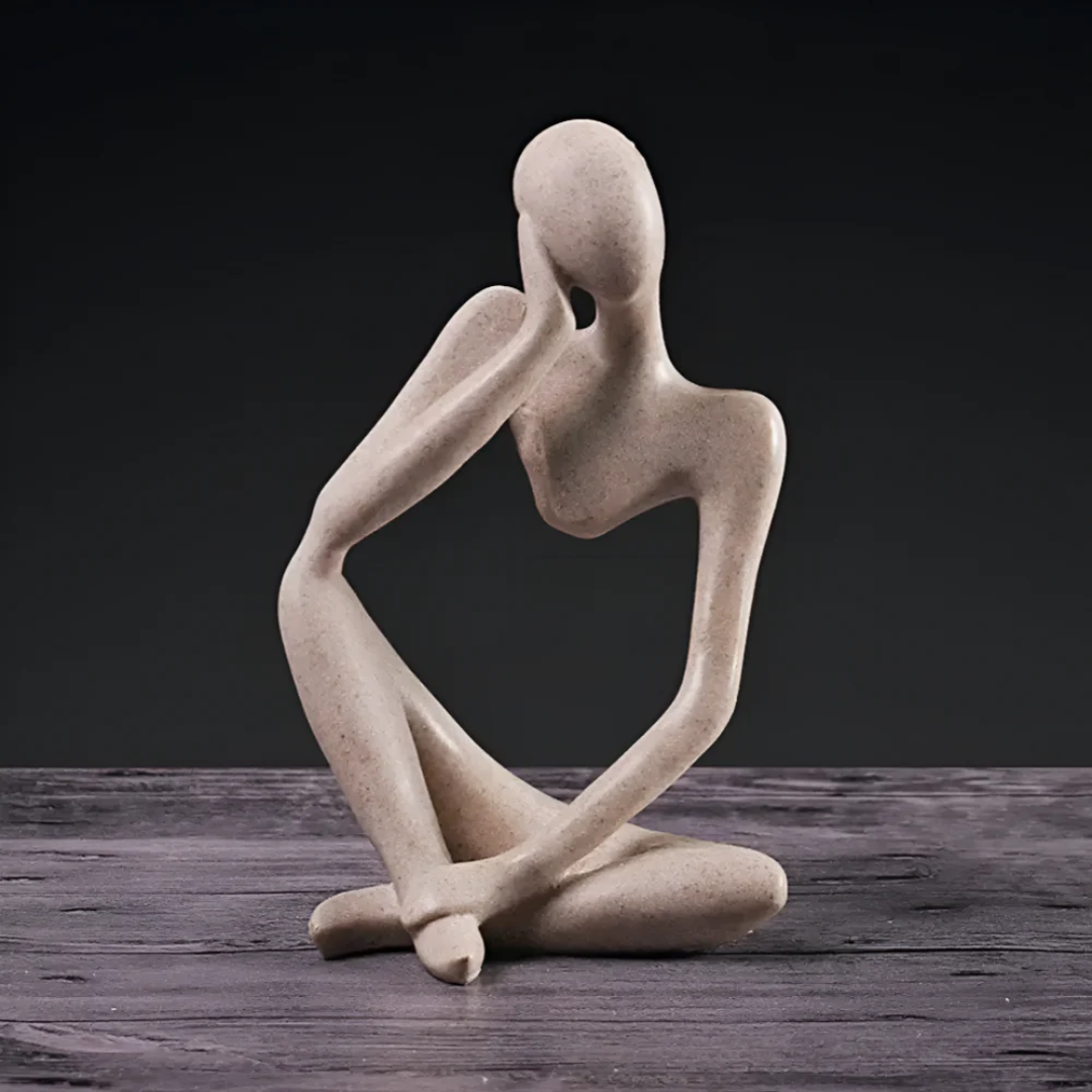 Elarin | Abstracte sculptuur van een nadenkend mens