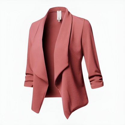 Damen Cropped Offene Front Blazer | Lange Ärmel