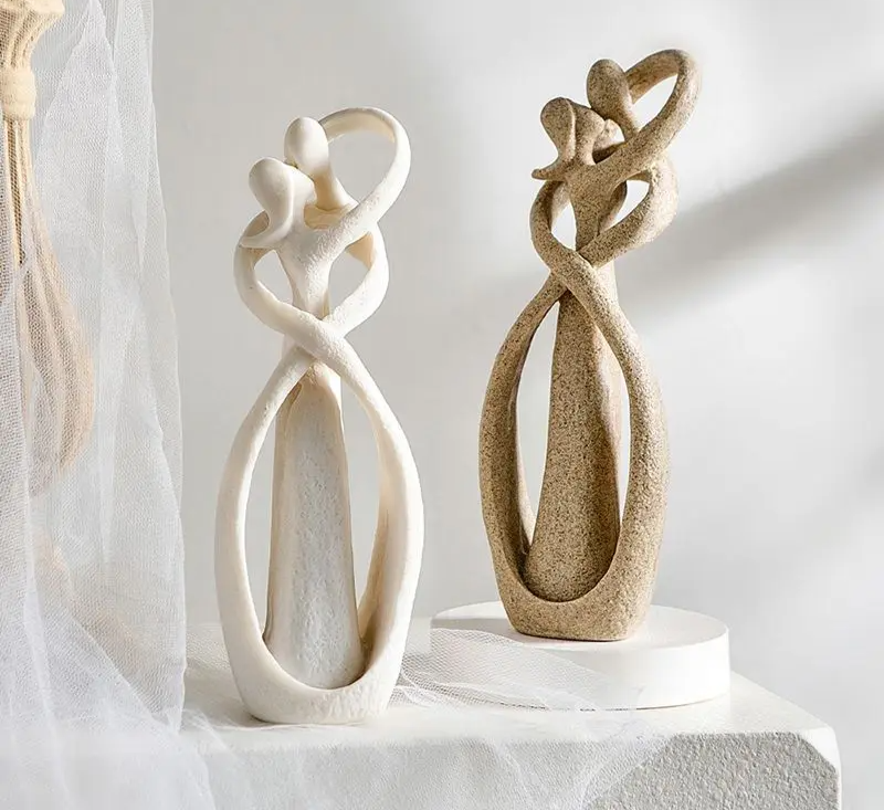 Abstract Liefdesbeeld van Zandsteen – Decoratief Sculptuur voor Interieur | Restfield