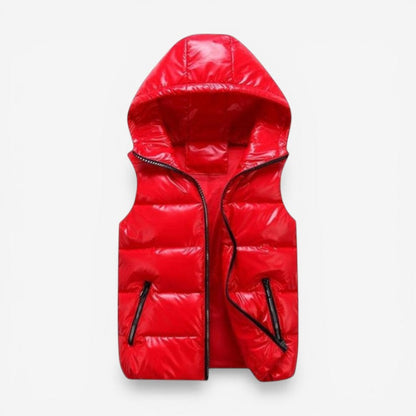Harry - Sleeveless Padded Hooded Jacket With Zipper And Pockets