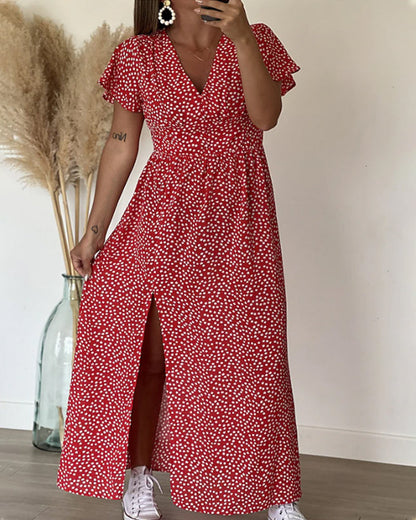 Lucienne | Ditsy Print Wrap Maxi Summer Dress