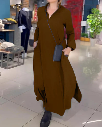 Loose Fit Maxi Dress with Slit – Effortless Aussie Style & Comfort