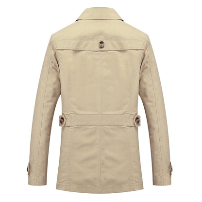 Easton - Lange trenchcoat met knoopsluiting en meerdere zakken