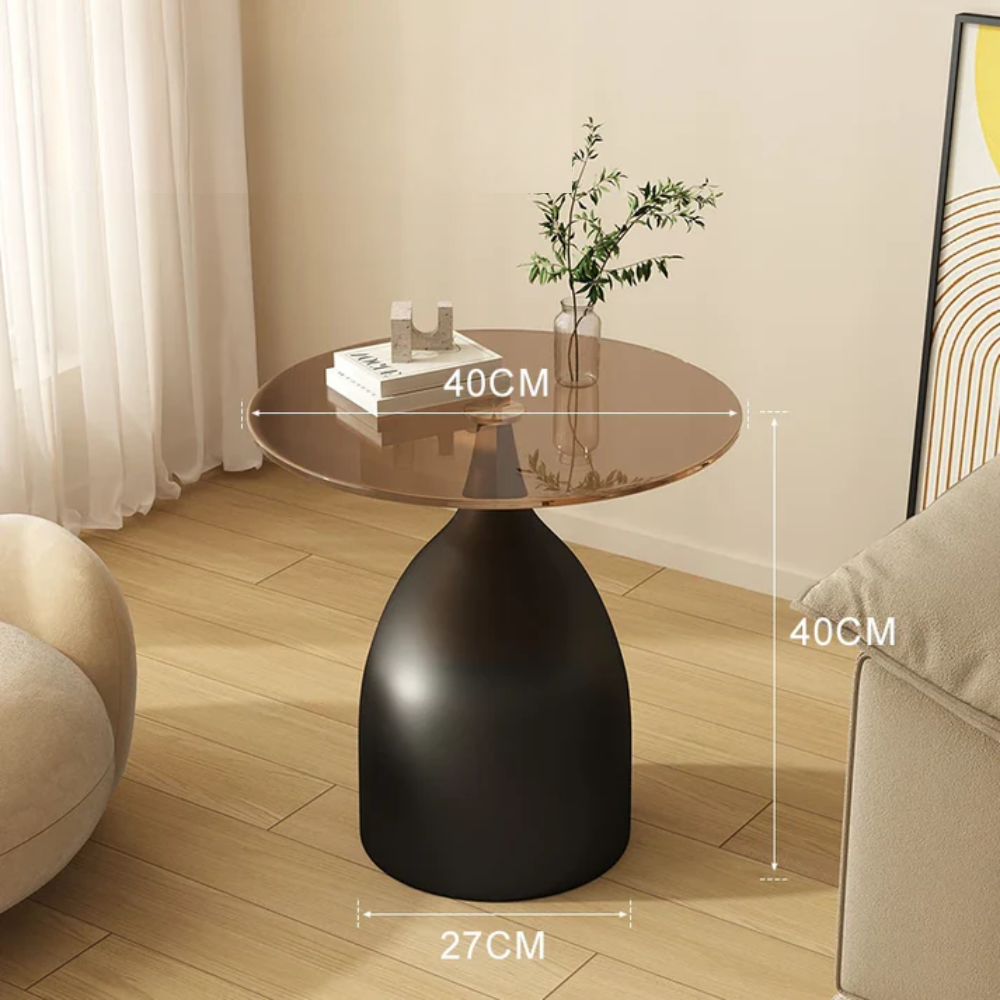 Varellia - Moderne Ronde Glazen Bijzettafel