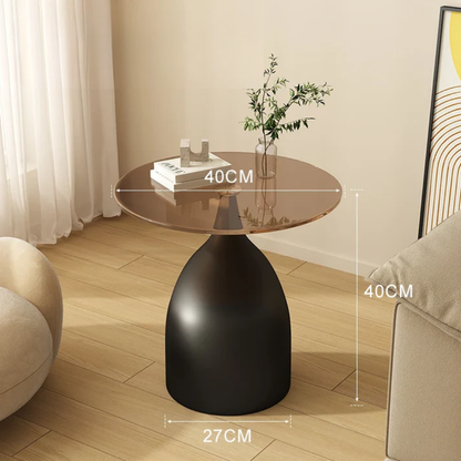 Varellia - Moderne Ronde Glazen Bijzettafel