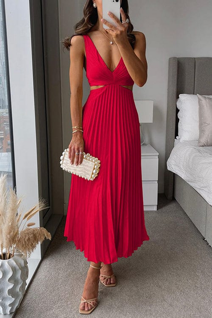 Ella - Damen Midikleid mit Falten und elegantem Design