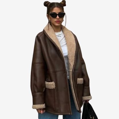 Amelie – Manteau doublé en polaire avec col à revers et poches