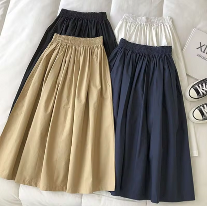 Anya – Jupe large taille haute tendance avec un design plissé élégant et une coupe décontractée